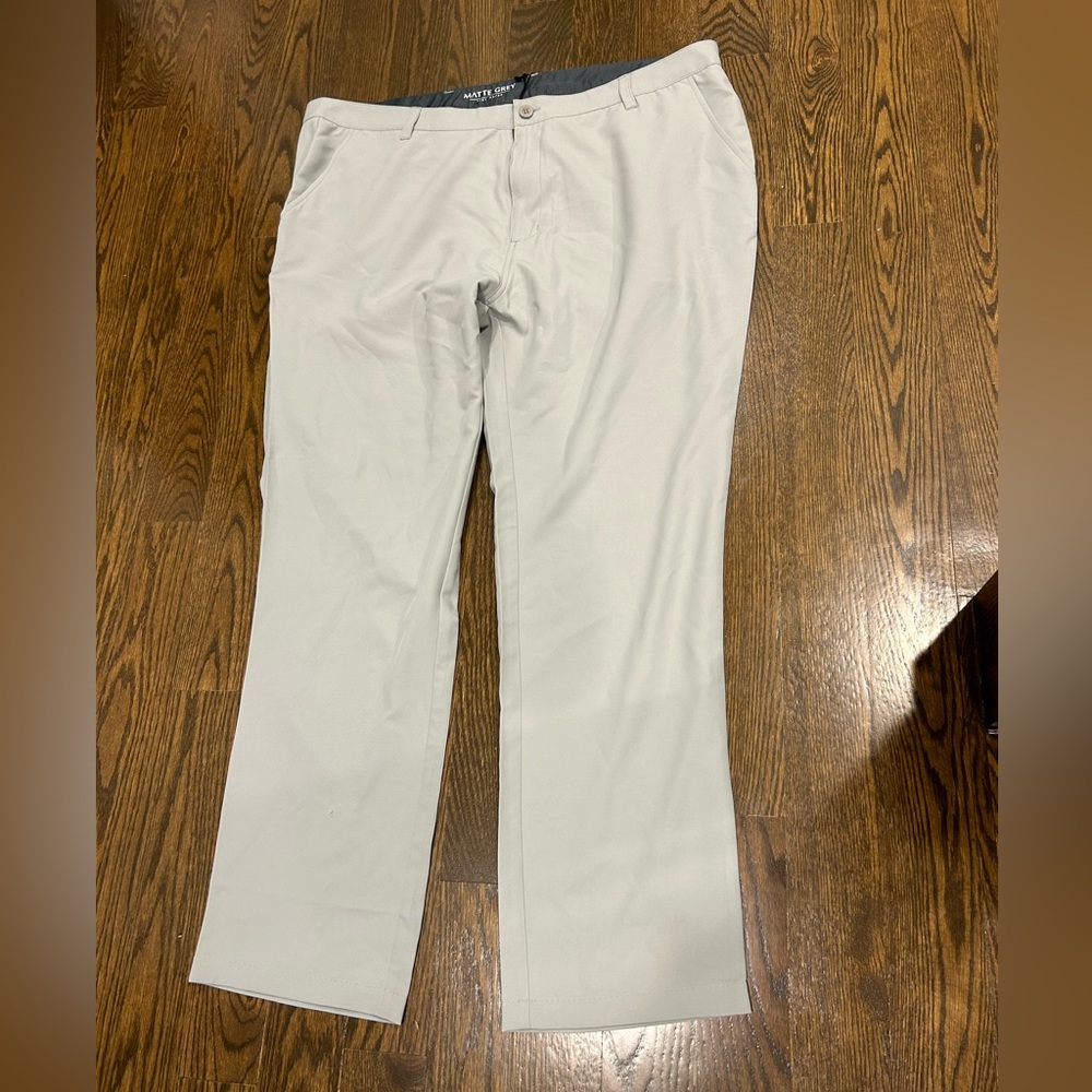 Matte Grey light grey golf pants. 42/32